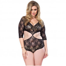 Leg Avenue Cut Out Floral Lace Teddy UK 14 to 18