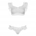 Leg Avenue Lace Ruffle Crop Top and Panty UK 6 to 12