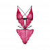 Leg Avenue Scalloped Teddy and Panty Set Pink