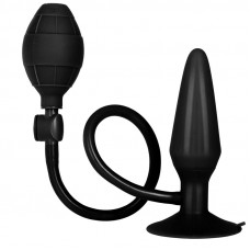 Black Booty Call Pumper Silicone Inflatable Medium Anal Plug